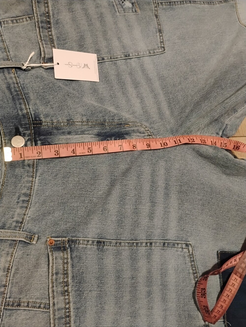Jessica Simpson Cherry Barrel Utility Patch Jean in Medium Wash Size Plus 24W - Picture 11 of 16